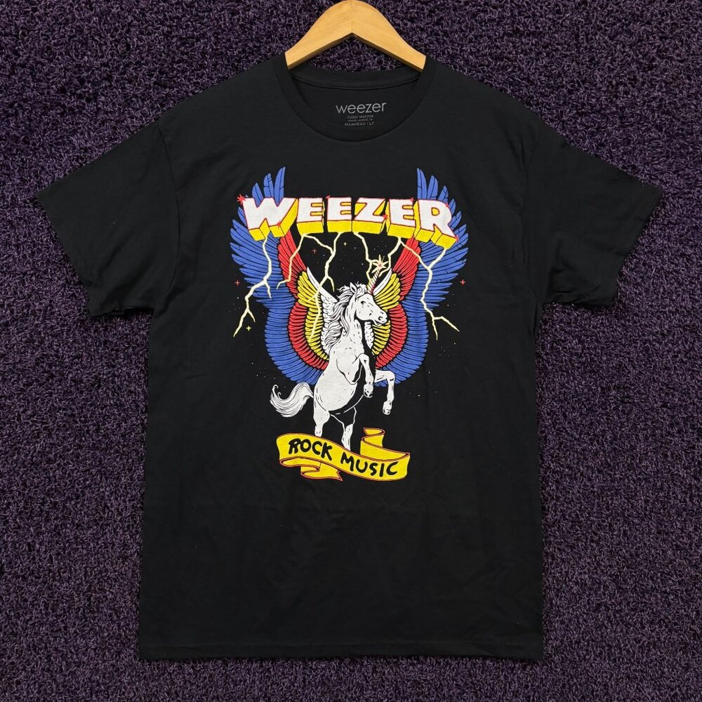 Weezer Electric Rainbow Winged Unicorn Rock Music T-Shirt M
